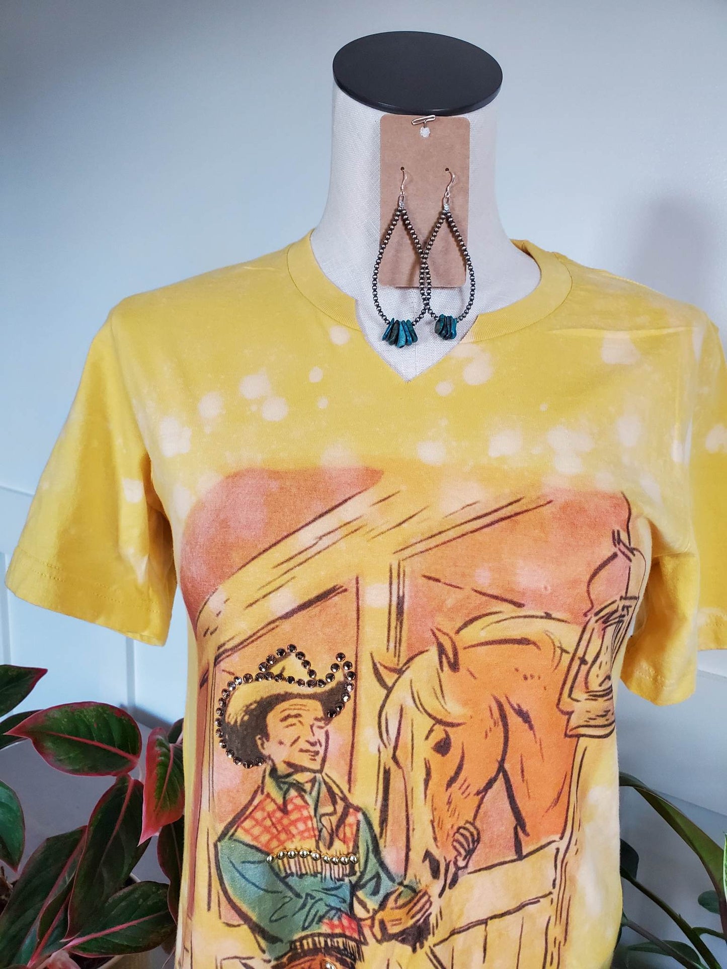 Genuine Long Navajo Teardrop With Turquoise Stone Earrings