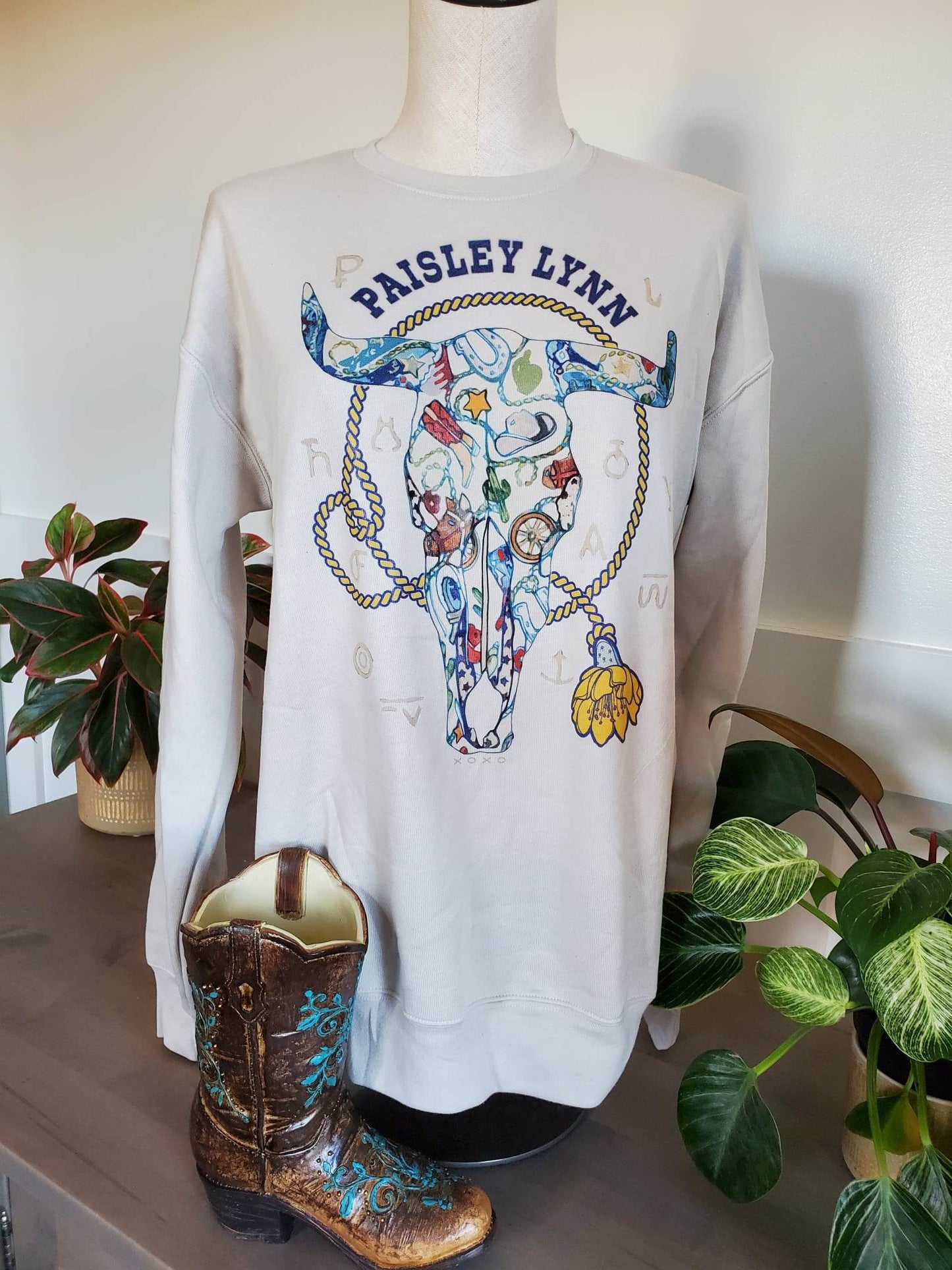 Paisley Lynn Beige Sweat Shirt