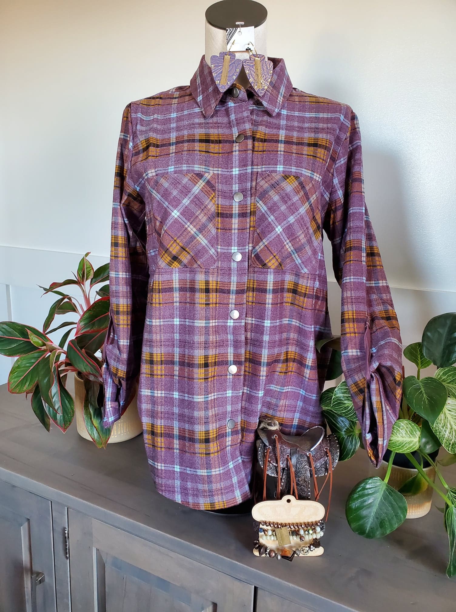 Purple Plaid Shirt Jacket – Paisley Lynn Boutique