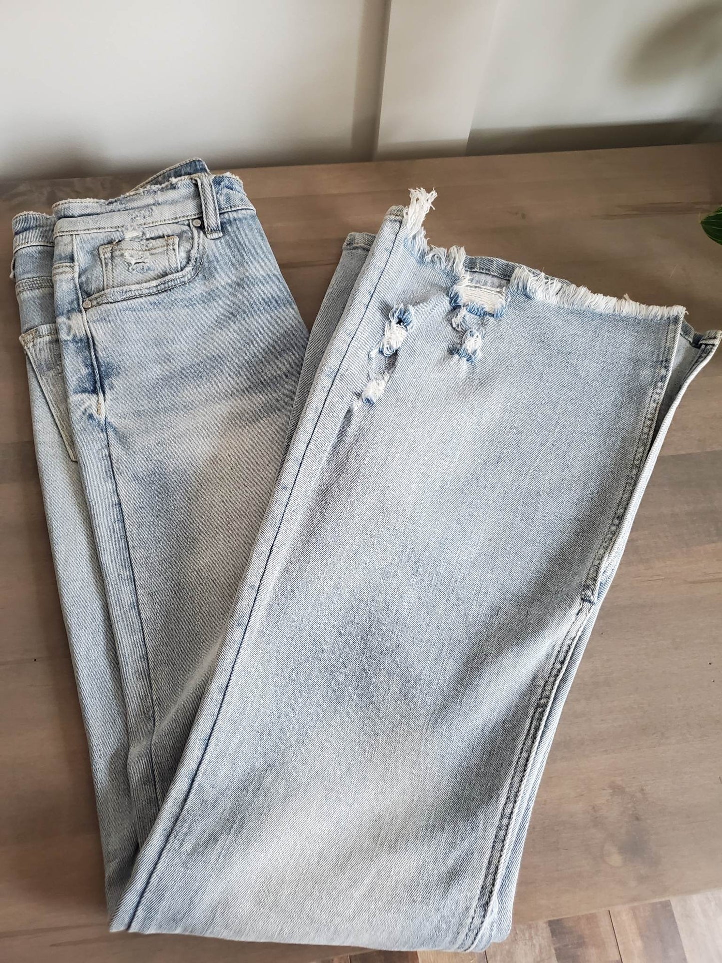 Risen High Rise Slit Flare Jeans