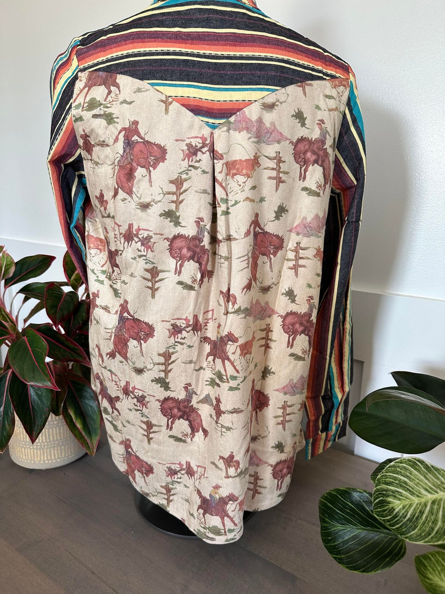Serape and Cowboy Print Top