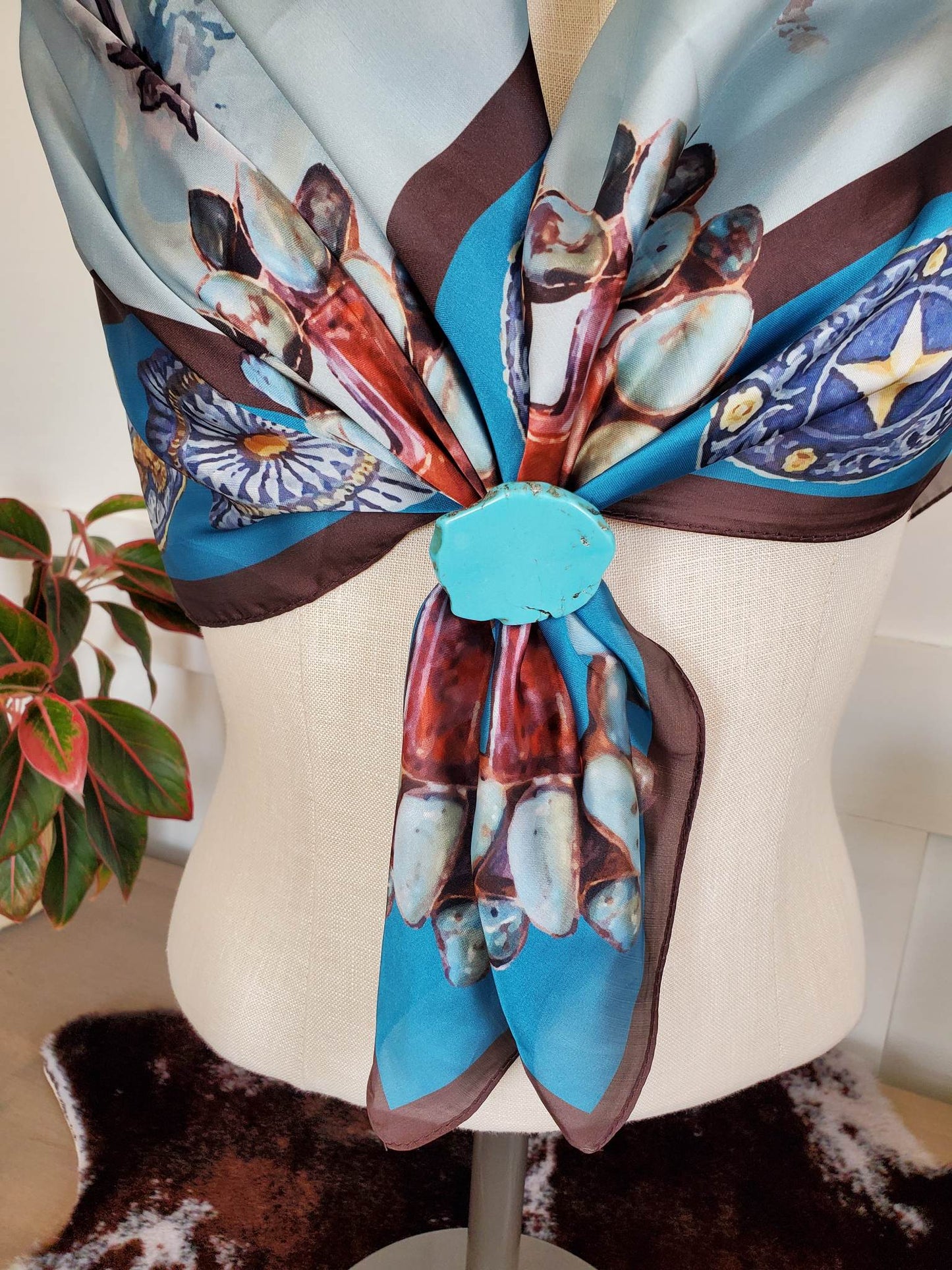 Turquoise Scarf Slide/Ring/Tee Clip