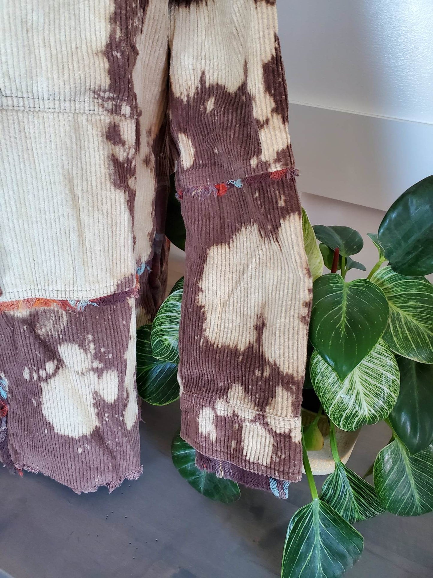 Bleached Corduroy Check Mixed Jacket