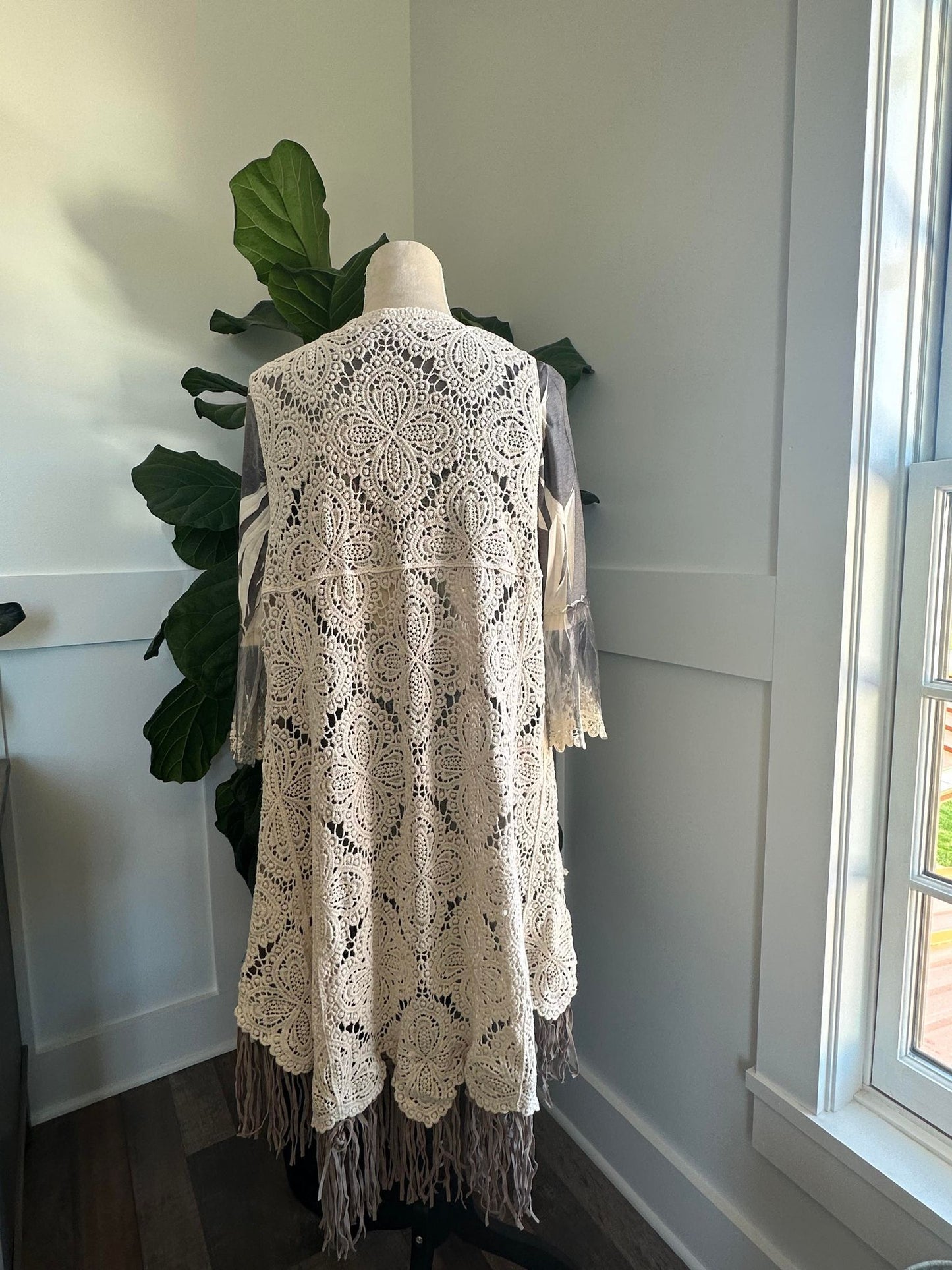 Crochet and Fringe Vest