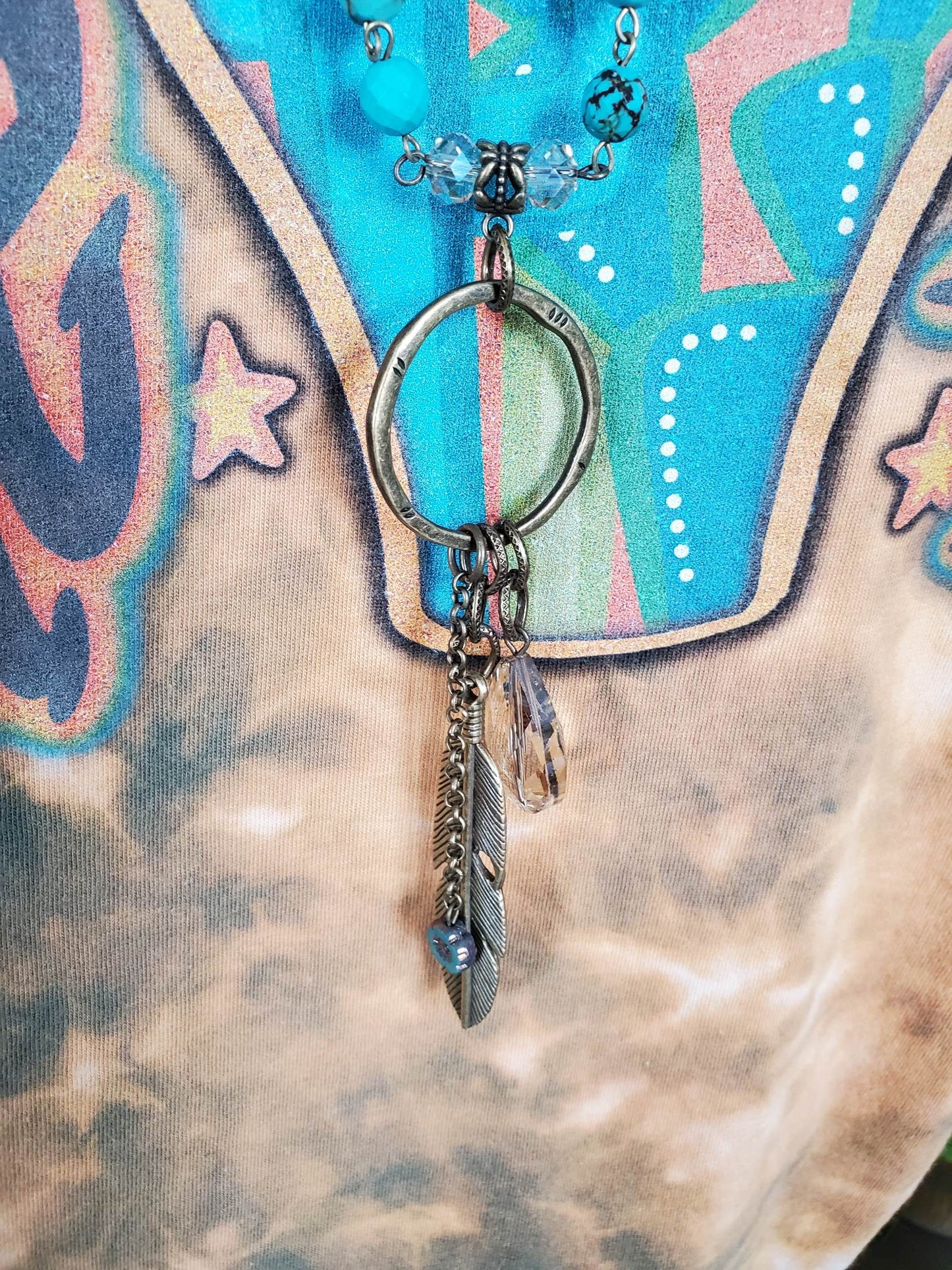 Feather Crystal Labradorite Chain Necklace