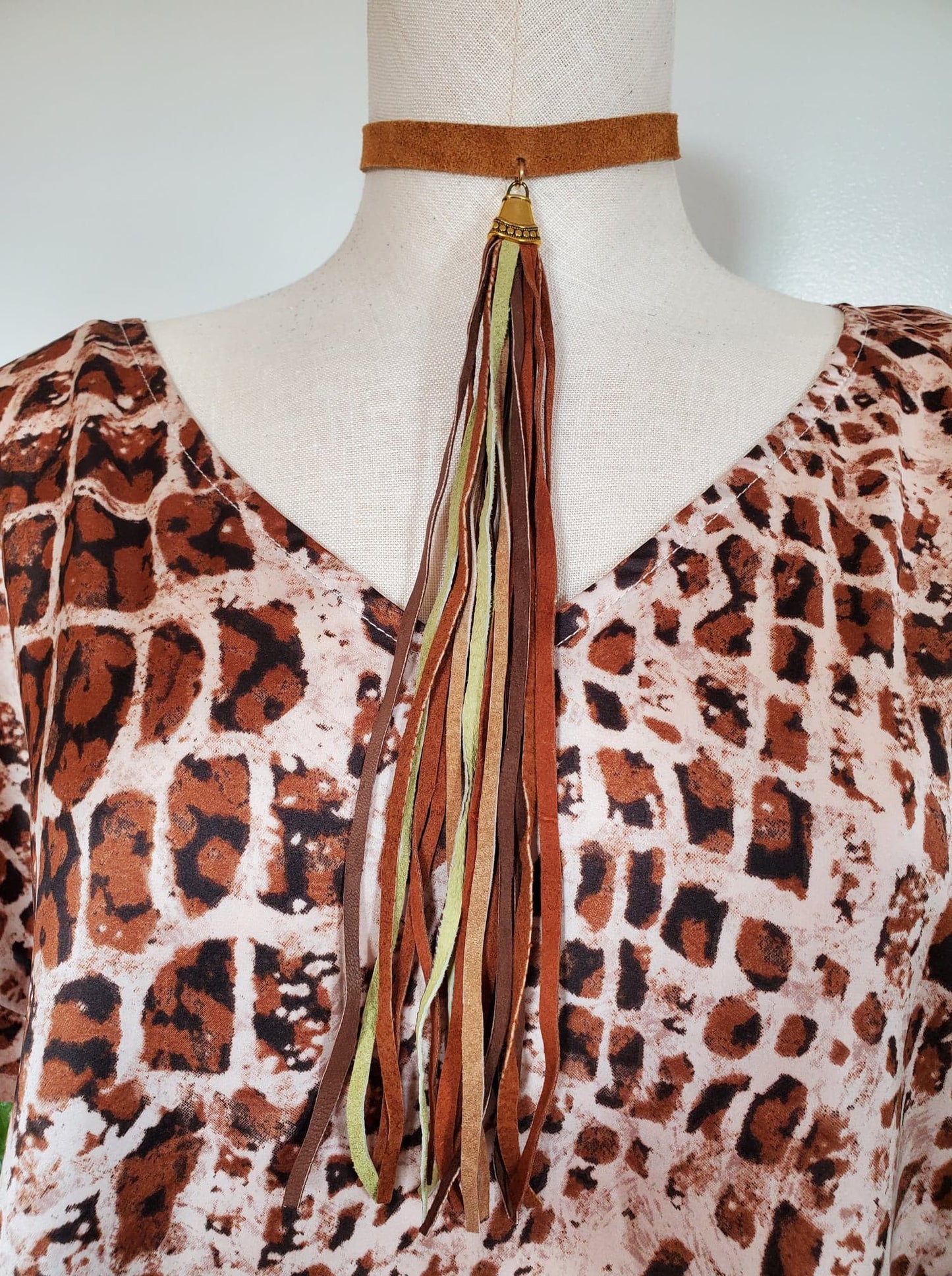 Leather Tassel Choker