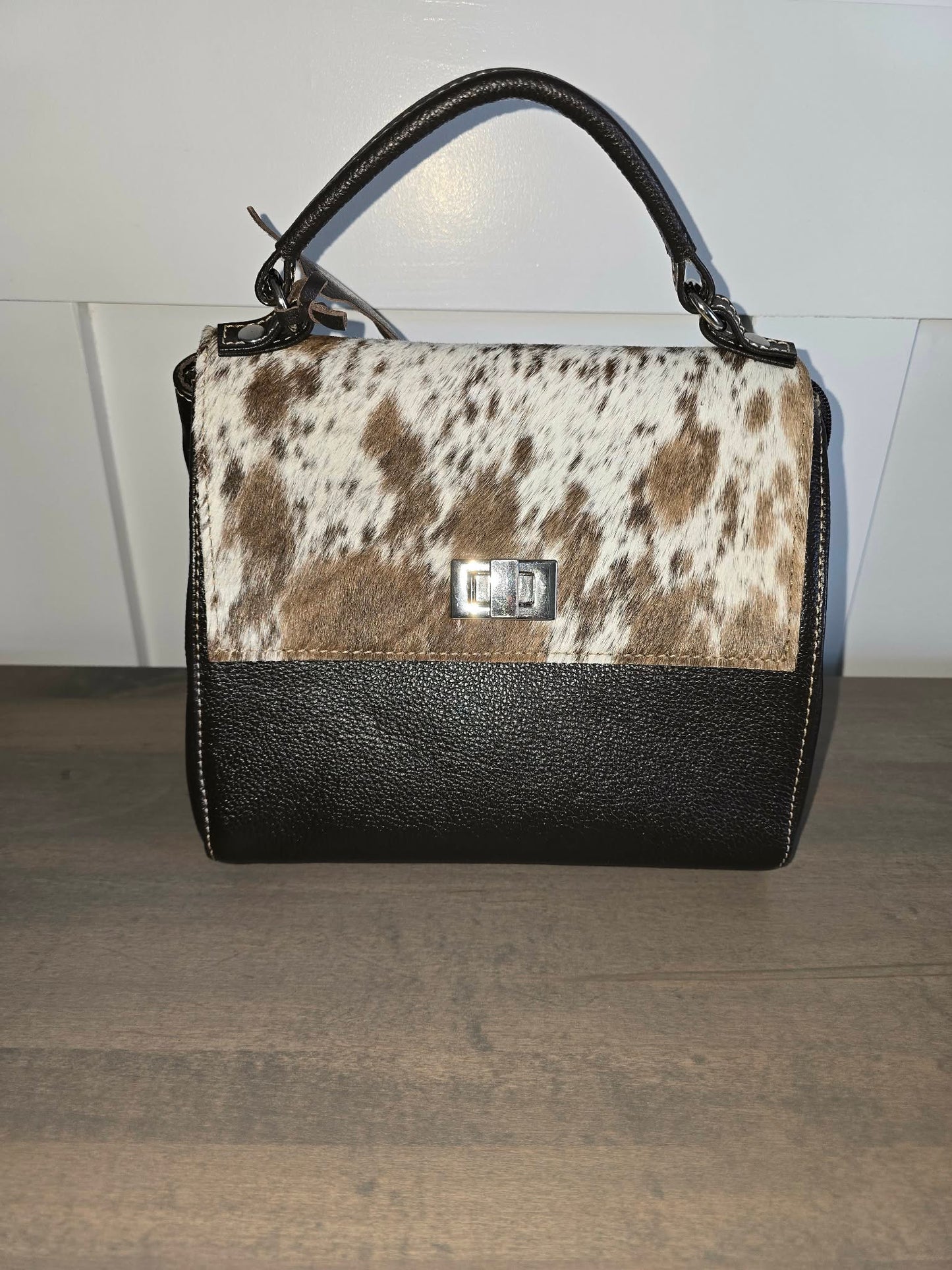 Leather and Cowhide Handle Purse