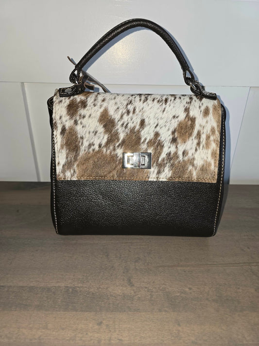 Leather and Cowhide Handle Purse