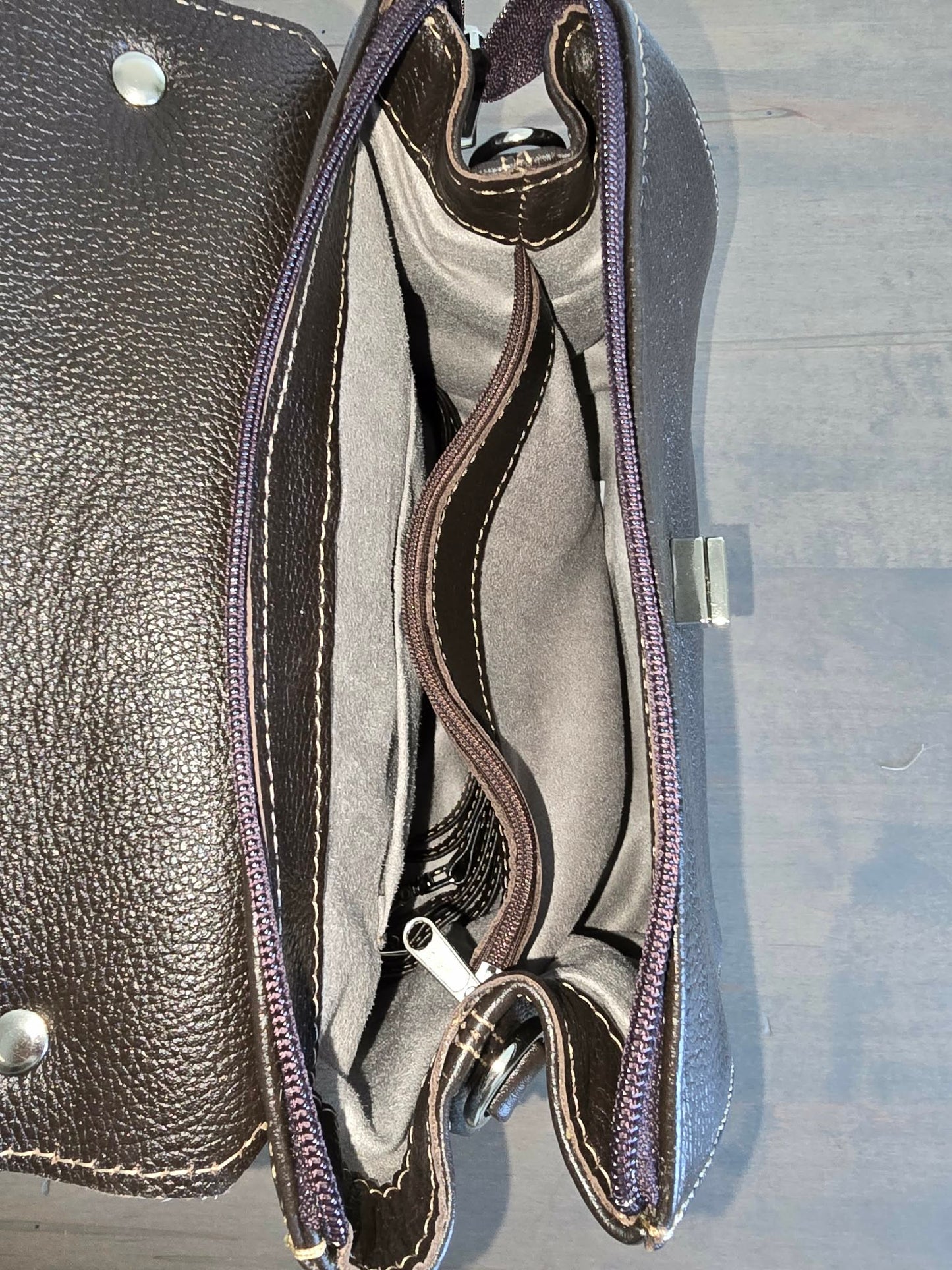 Leather and Cowhide Handle Purse