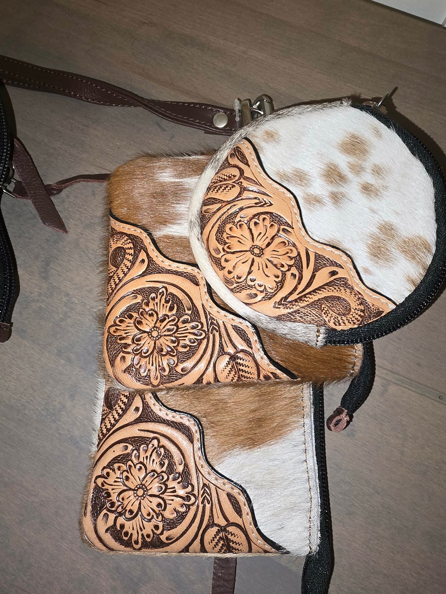 Leather Trio Coin Purse Set