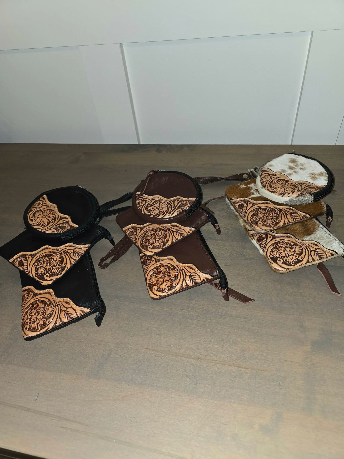 Leather Trio Coin Purse Set
