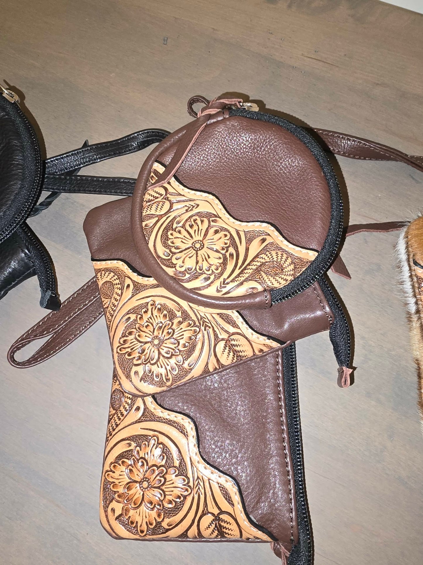 Leather Trio Coin Purse Set