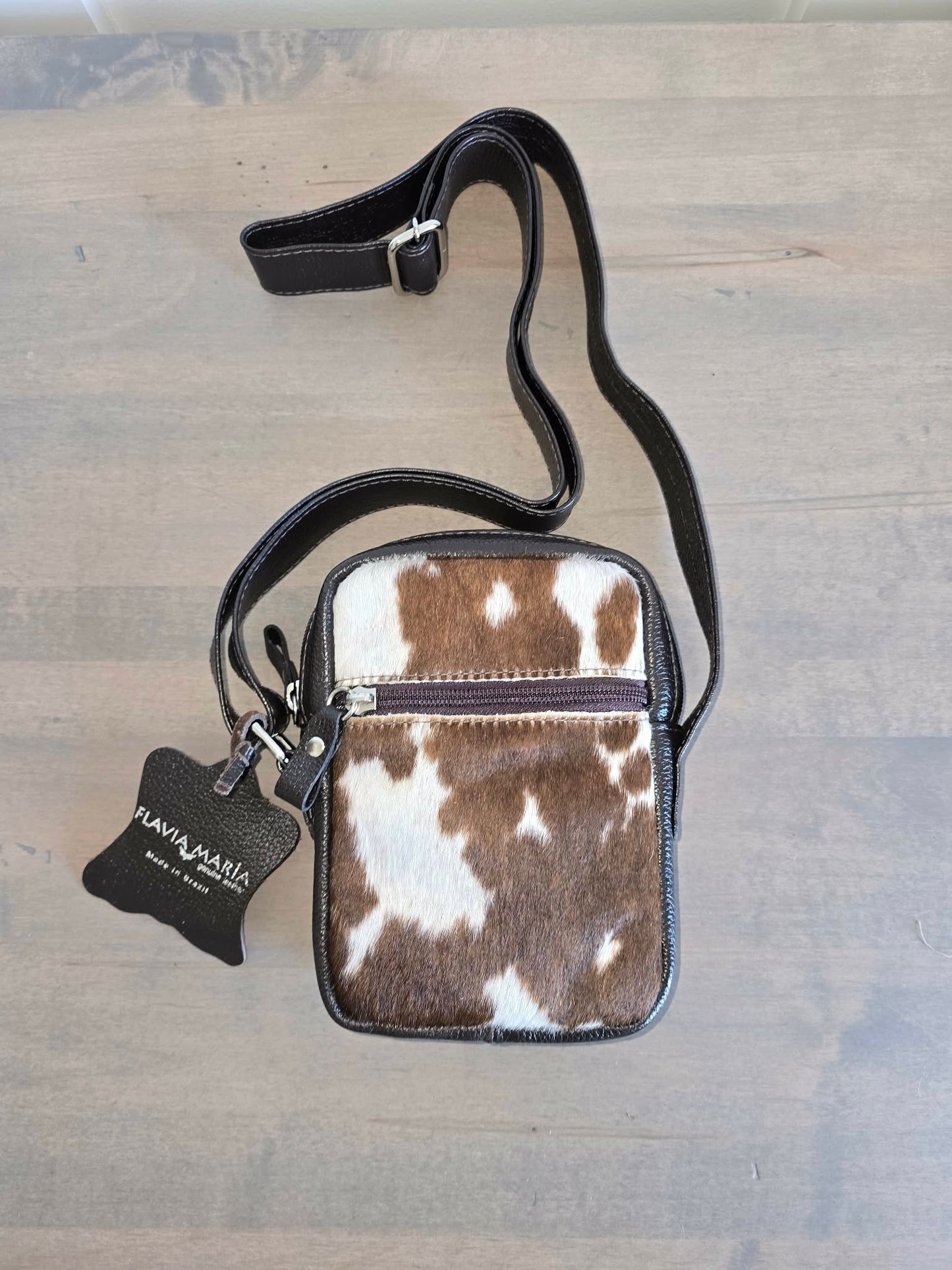 Small Cowhide and Leather Crossbody