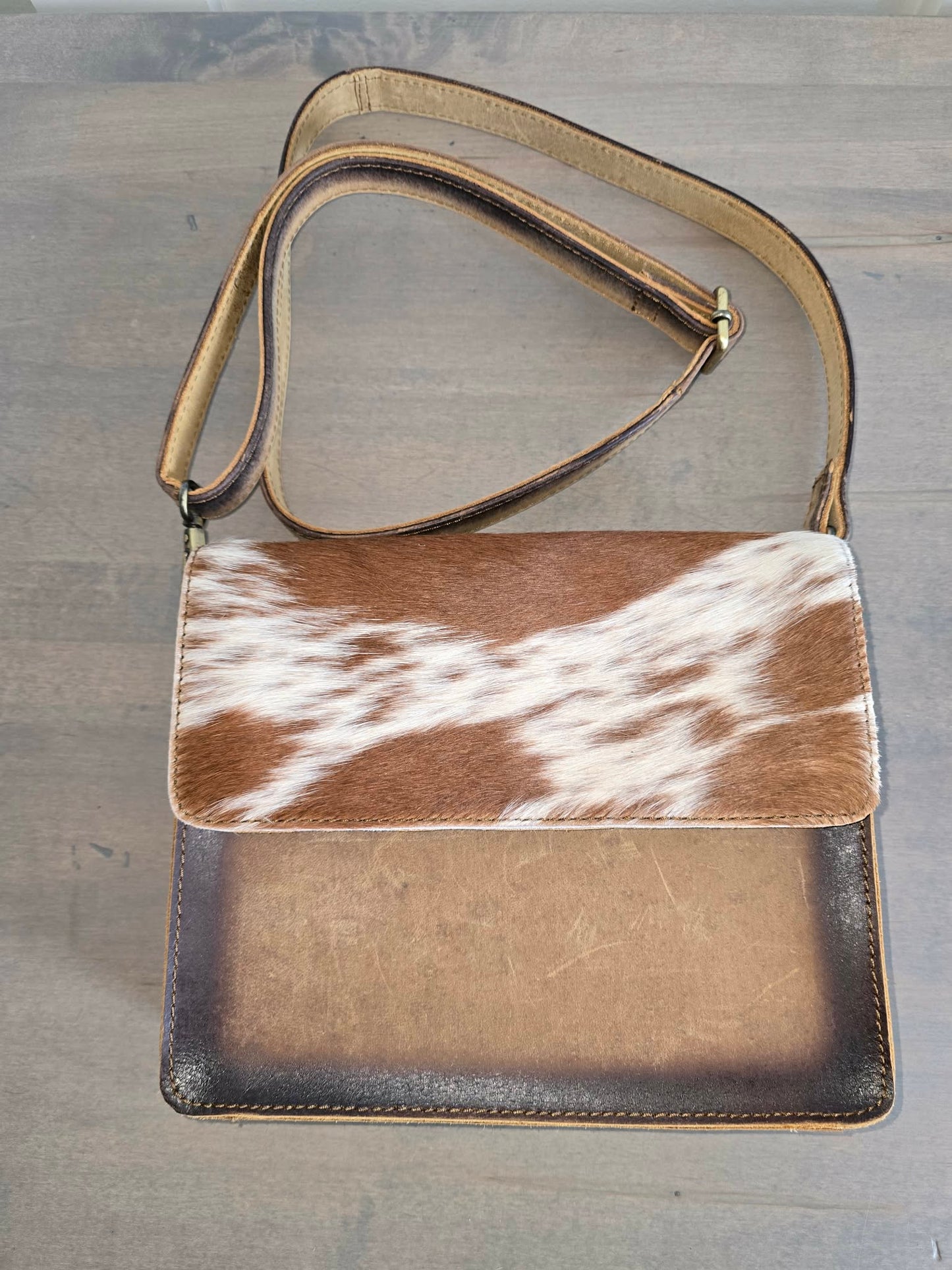 Western Cowhide Flap Shoulder Bag