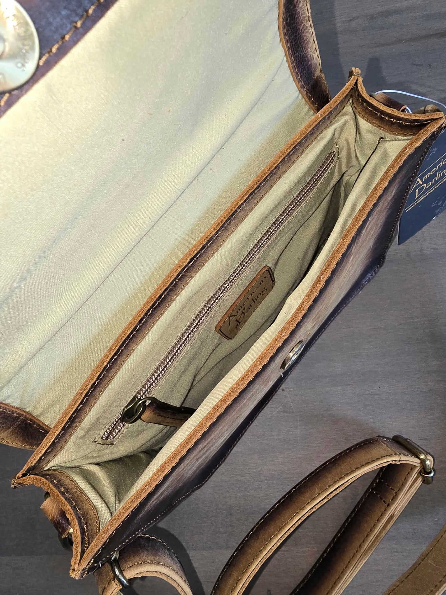 Western Cowhide Flap Shoulder Bag