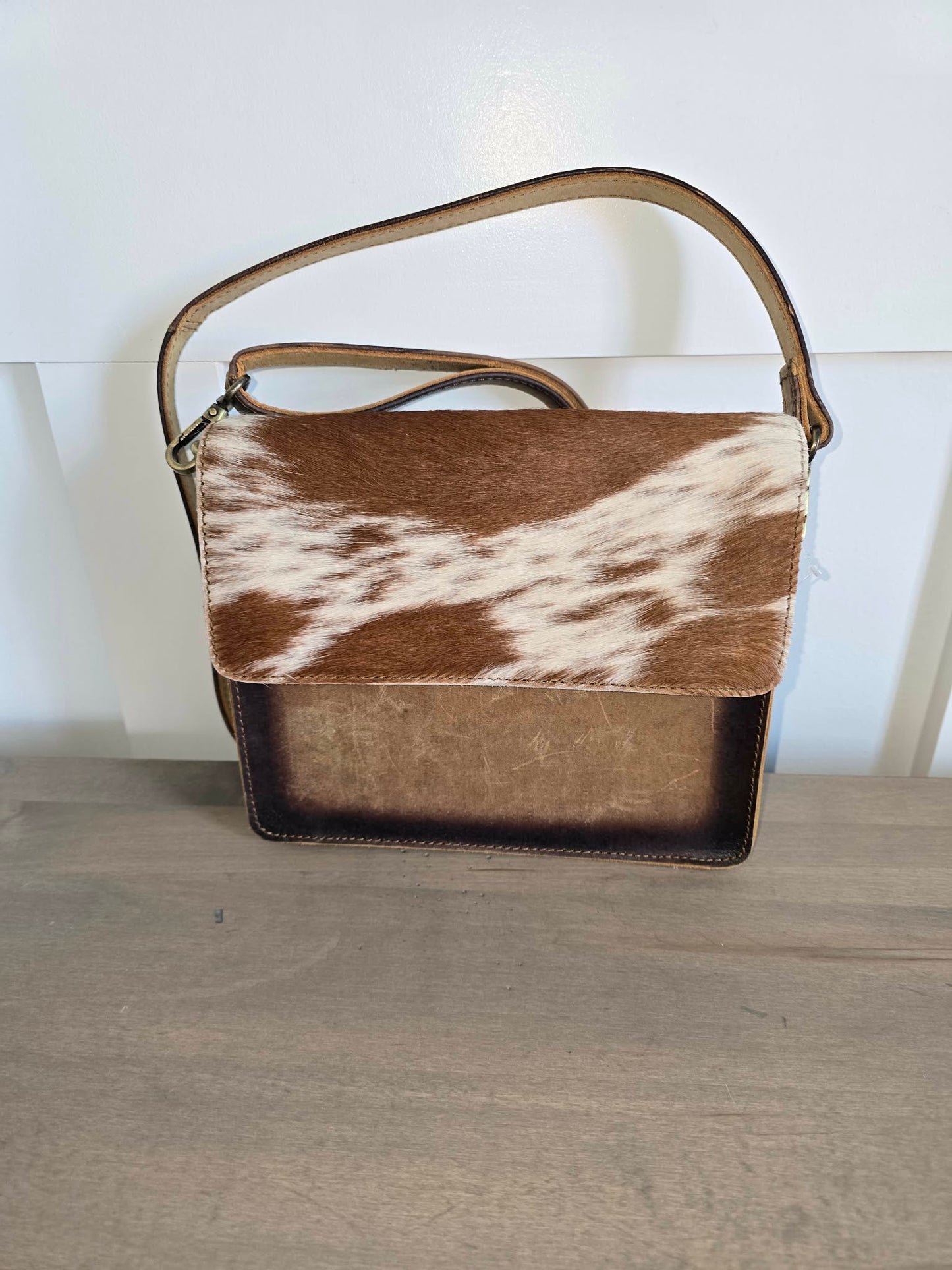 Western Cowhide Flap Shoulder Bag