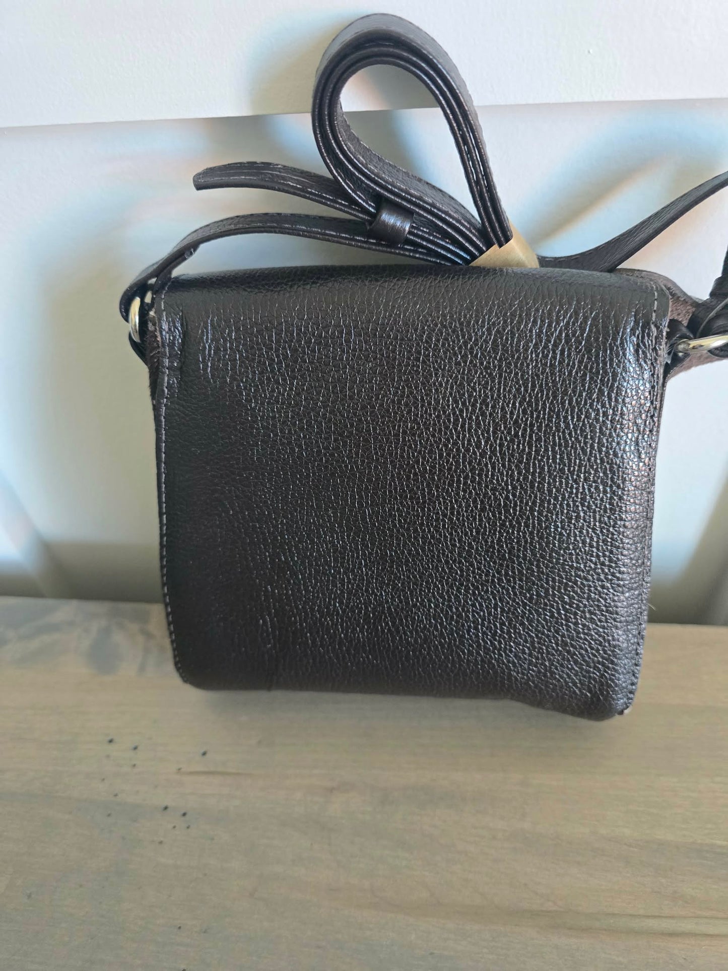 HAIR ON HIDE AND LEATHER CROSSBODY BAG