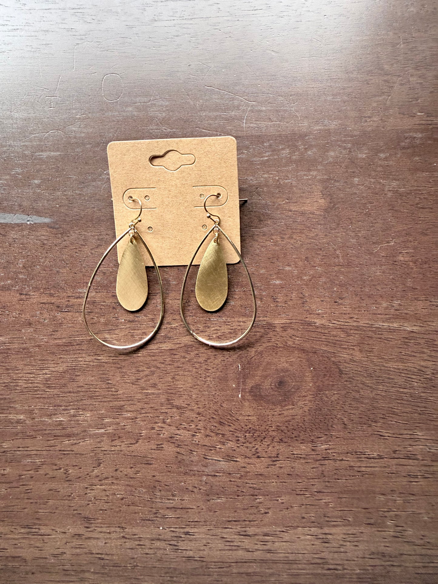 Brass Teardrop Earring