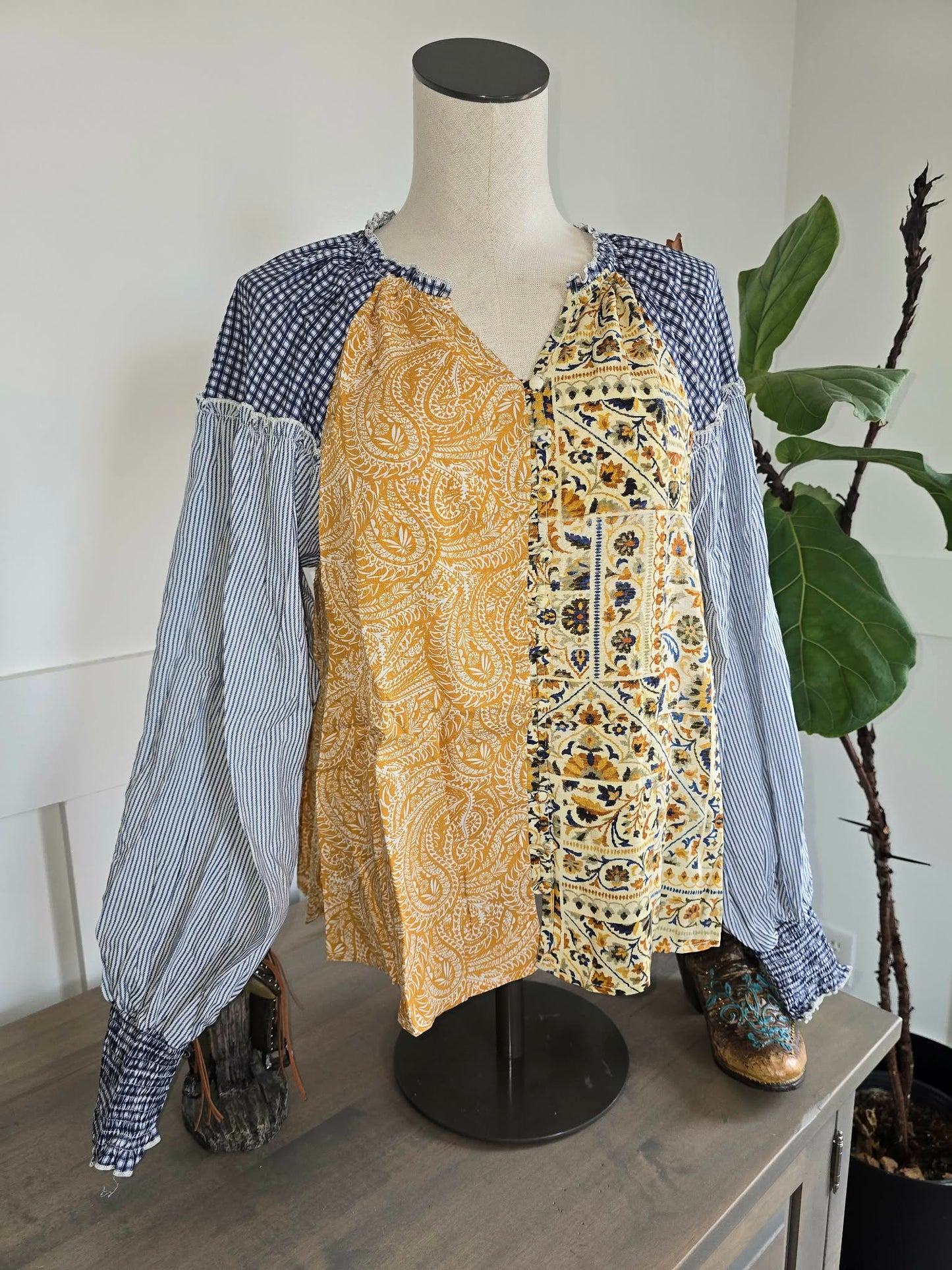 Mixed Print Blouse