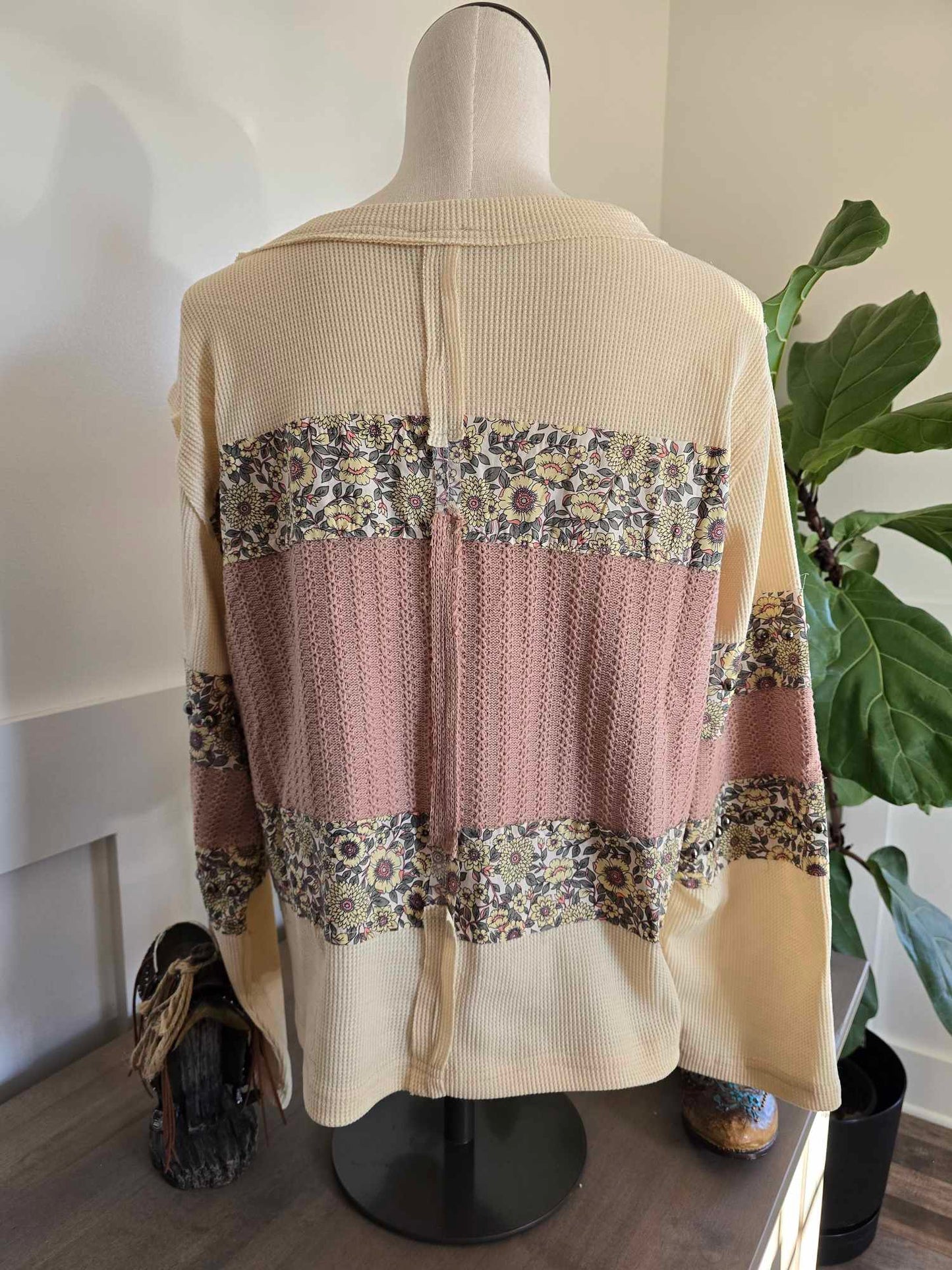 Floral Studded Knit Top