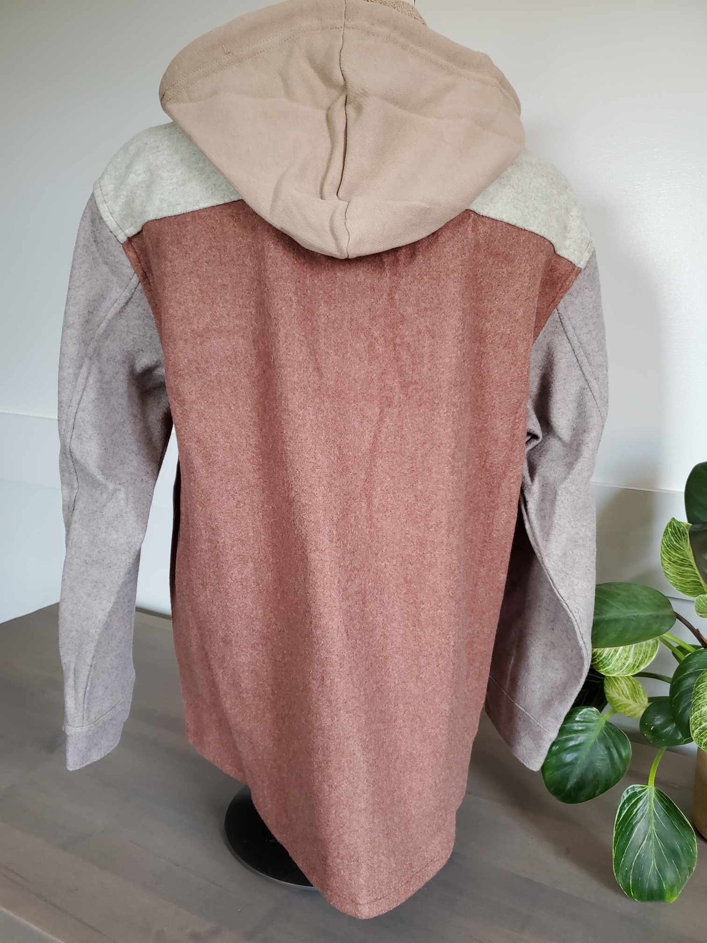 Rust Color Block Hoodie