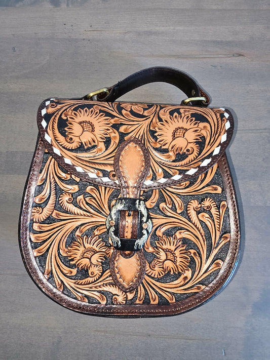 Genuine Tooled Western Leather Crossbody