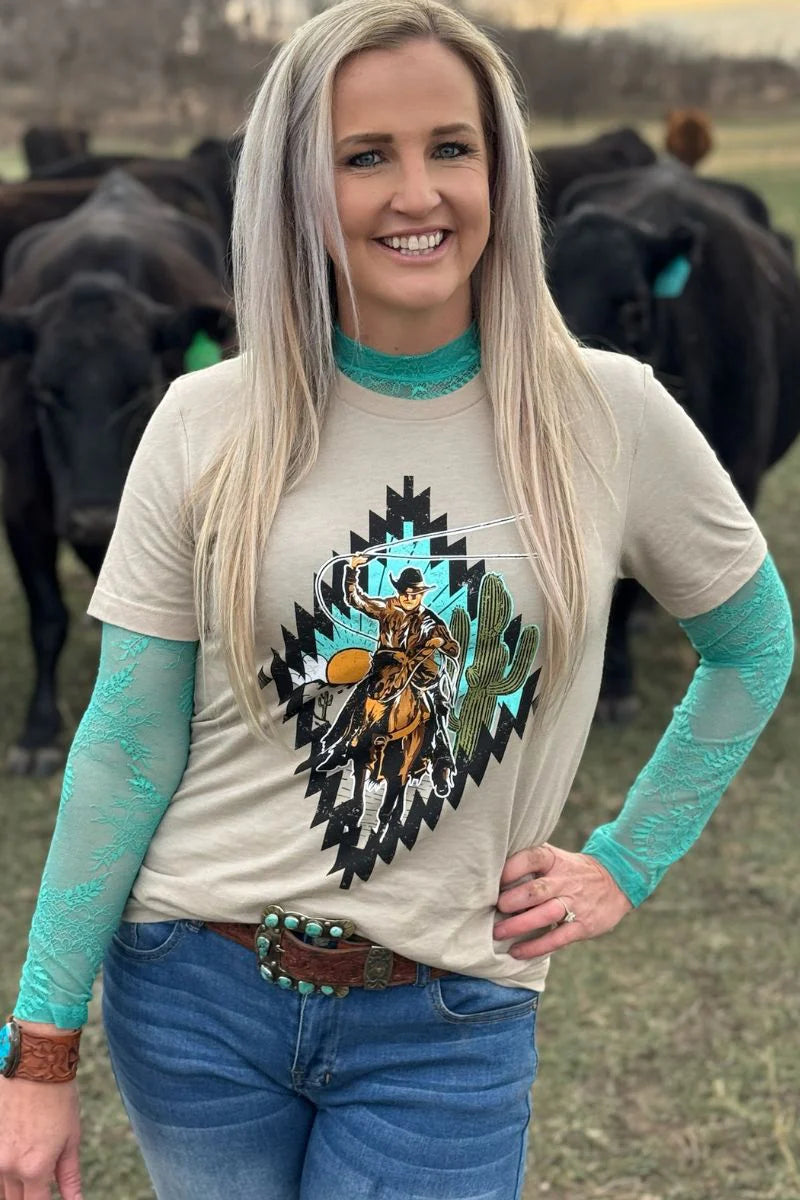 Aquamarine Lace Top