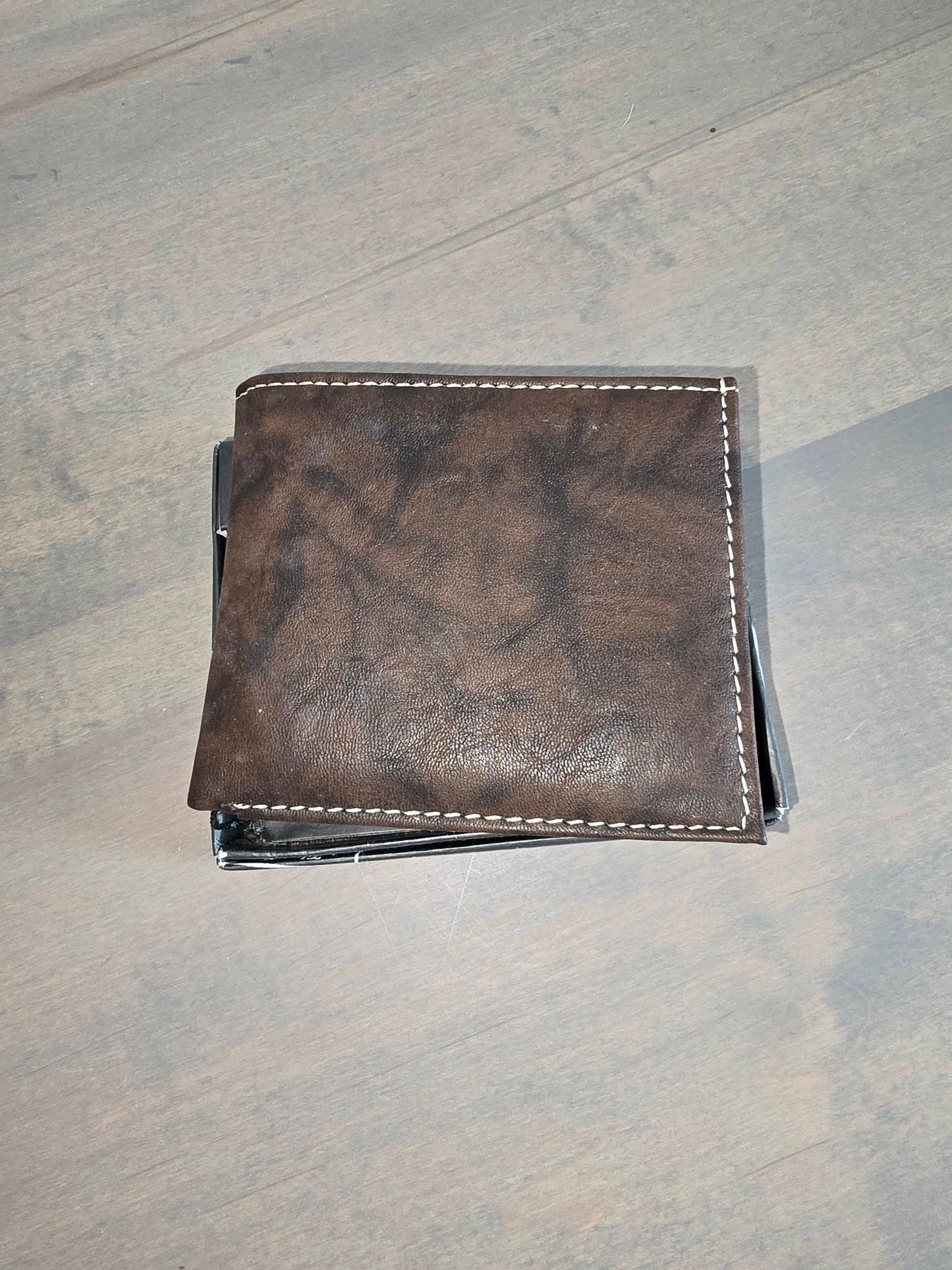 Antique Finish Vegan Bifold Wallet