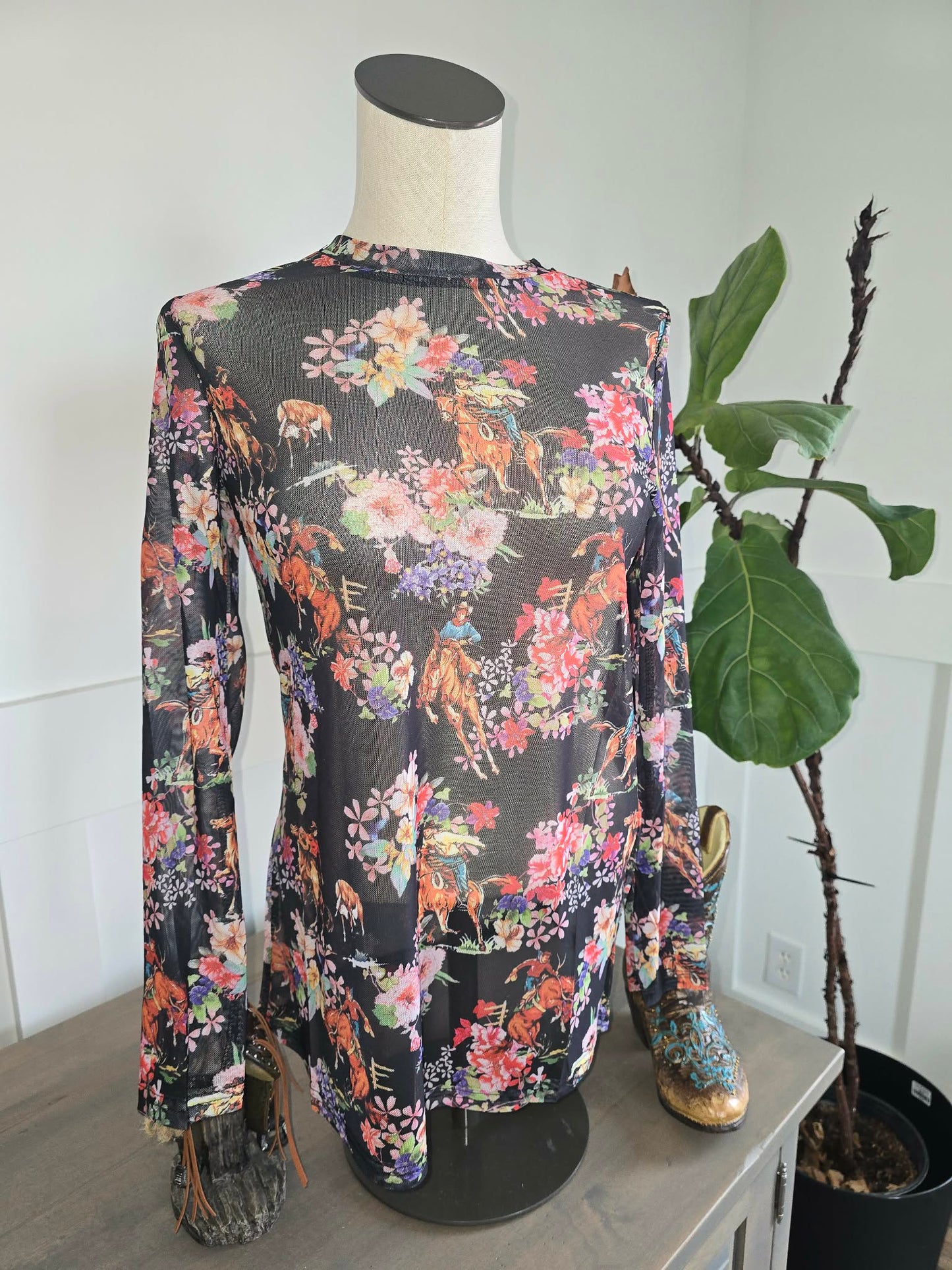 Floral Cowboy Meshtop