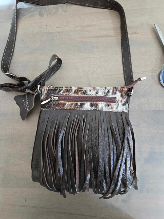 Leather and Hair on hide Fringe Crossbody