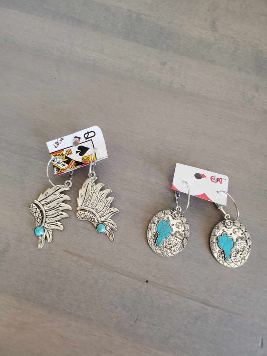 Silver and Turquoise Earrings