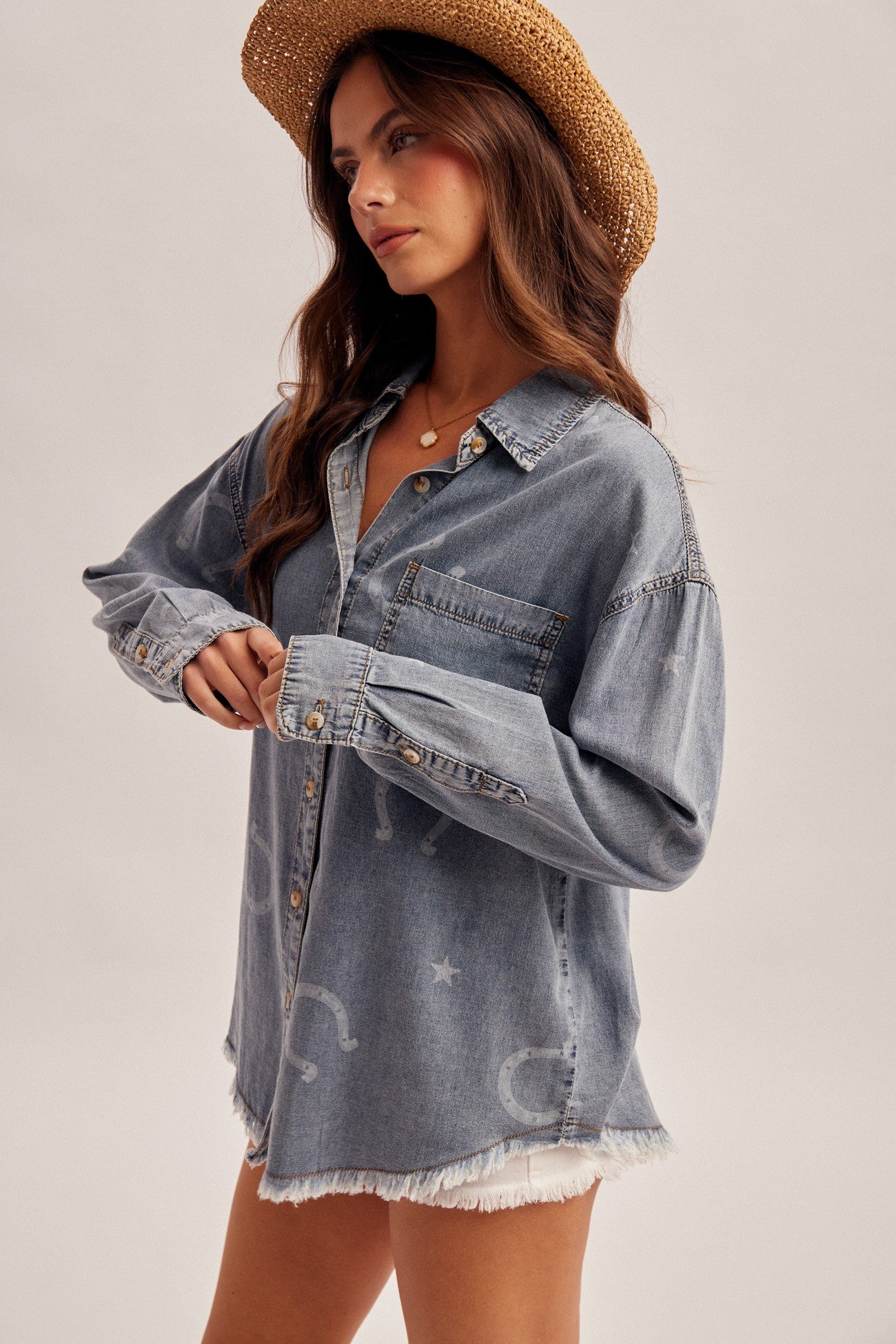 Horseshoe Button down Oversized Shirt