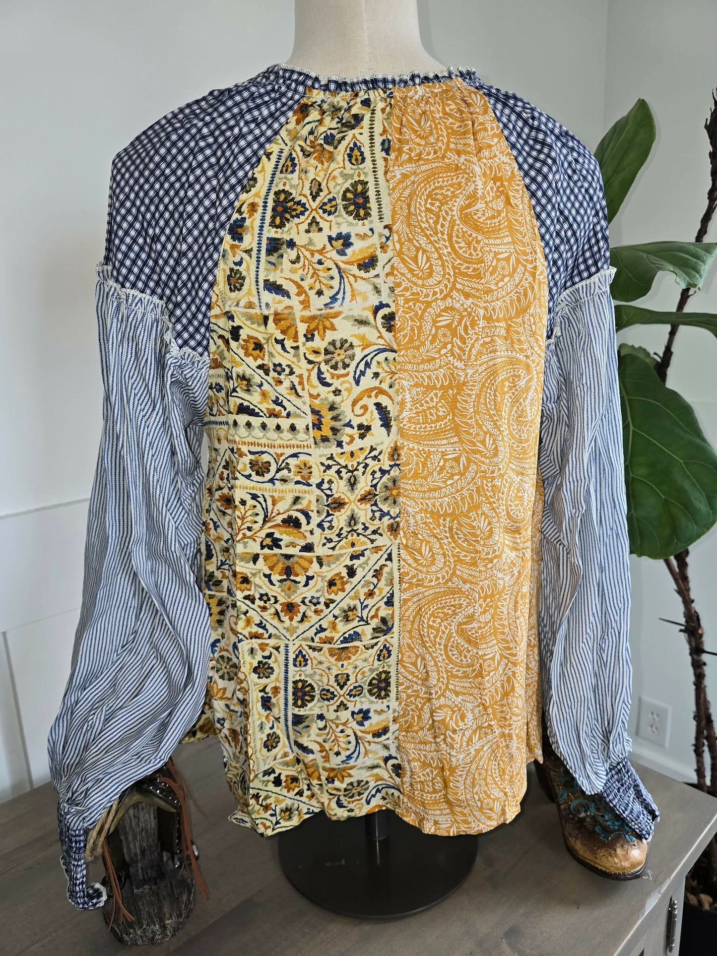 Mixed Print Blouse