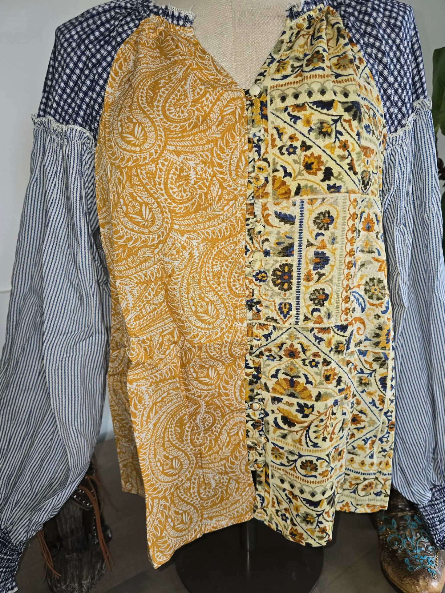 Mixed Print Blouse
