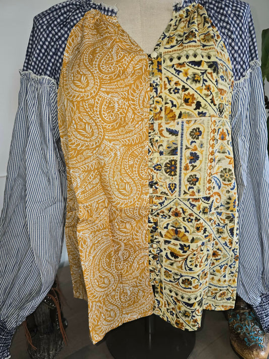 Mixed Print Blouse