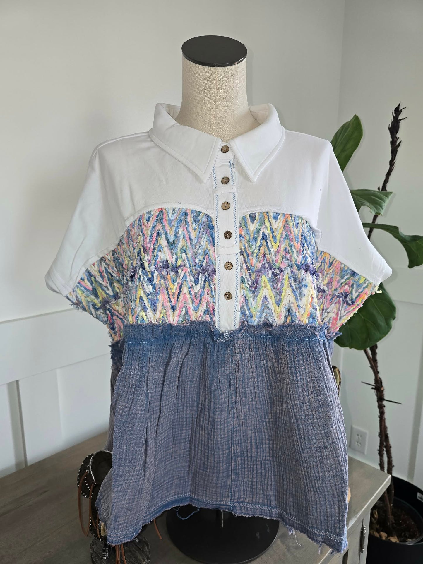 Collared Placket Top