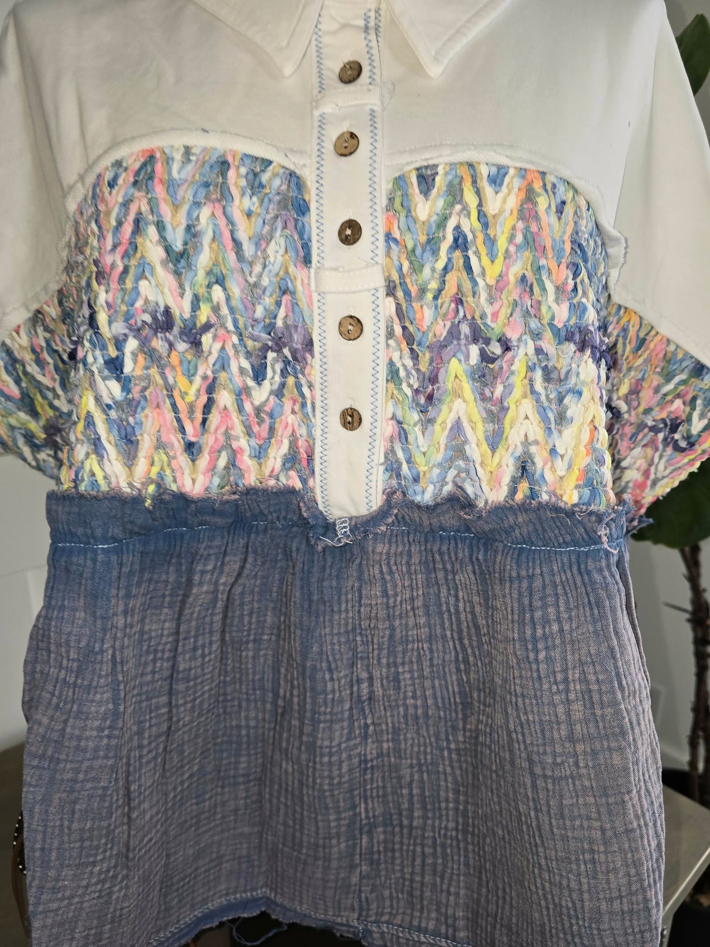 Collared Placket Top