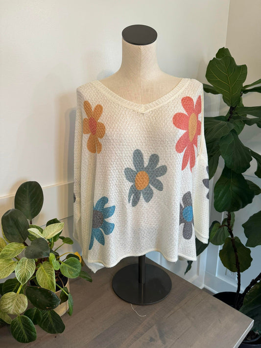 Thin Floral Sweater