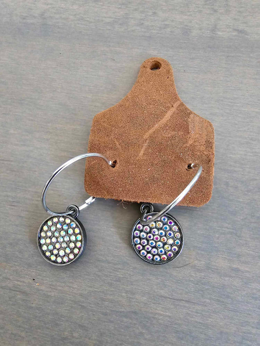 Round Embellished Hoop Earring