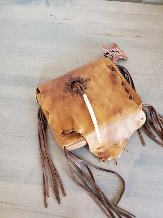 Small Leather and Bone Crossbody