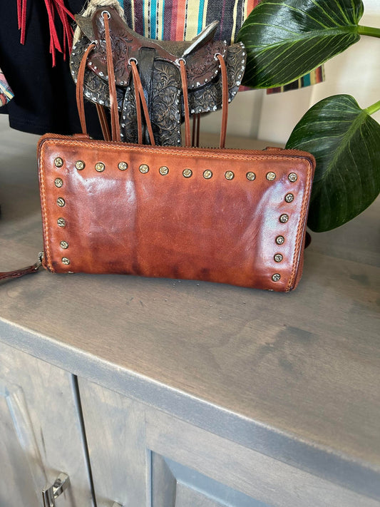 Leather  Wristlet/Crossbody