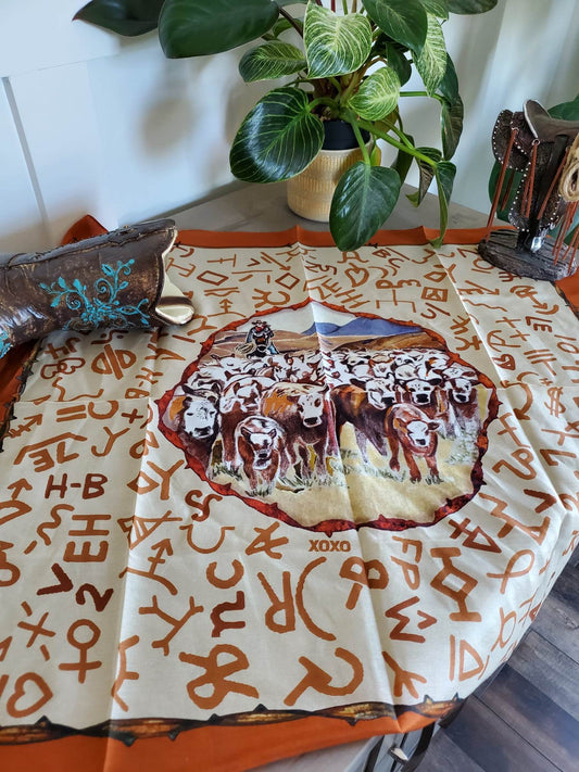 Cattle Drive XO Art Scarf