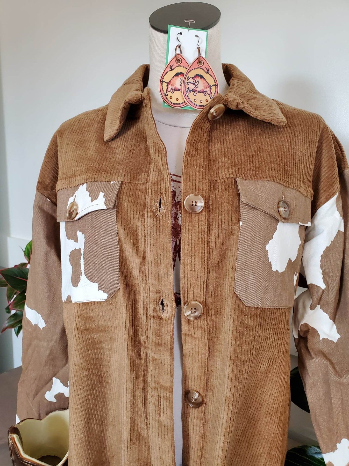 Saddle Up Cow Print Corduroy Jacket