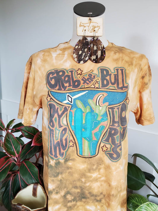 Grab The Bull By The Horns Acid Washed T-Shirt