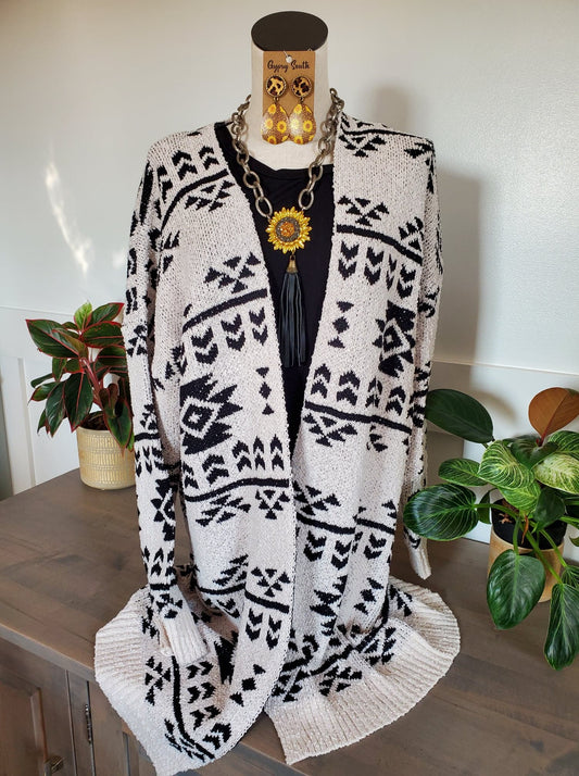 Aztec Printed Cardigan