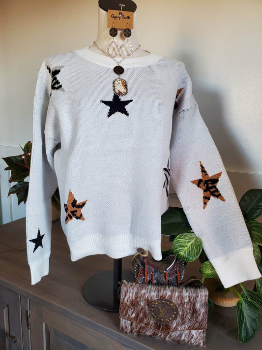 Animal Star Crew Neck Sweater